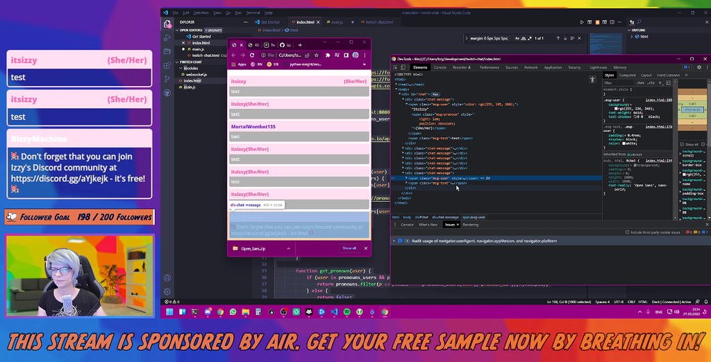 Stream Chat with Pronoun Support - Approved - Streamer.bot Extensions