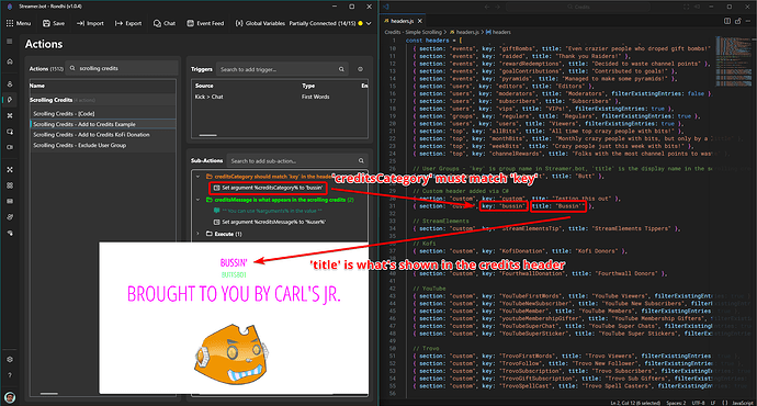 Simple Scrolling Credits (update) - Testing - Streamer.bot Extensions